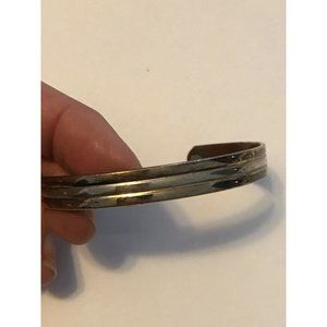 Copper Magnetic Arthritis Pain Relief Bangle Cuff Two tone